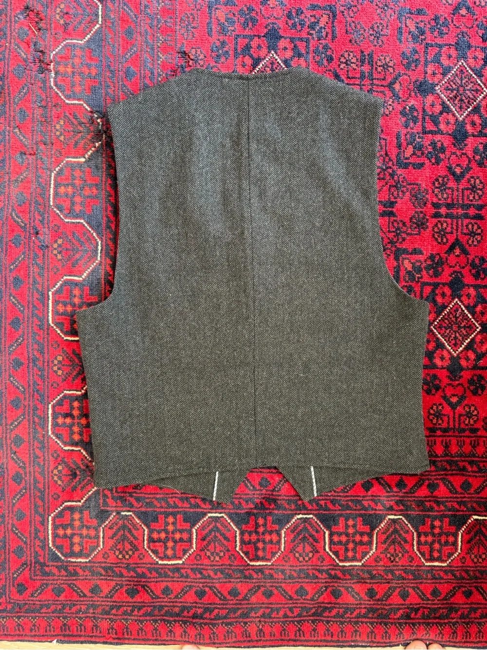 Pronto Uomo Charcoal Herringbone Wool Vest